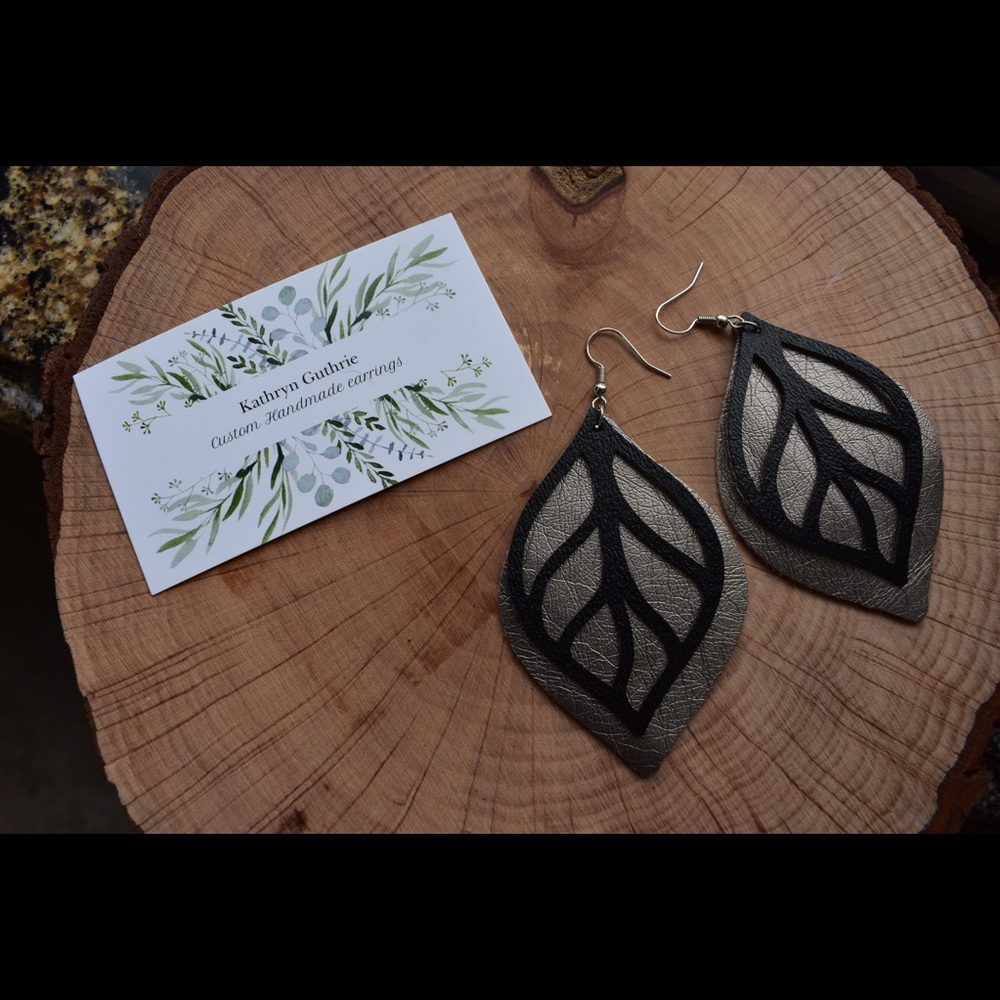 Handmade leather earrings